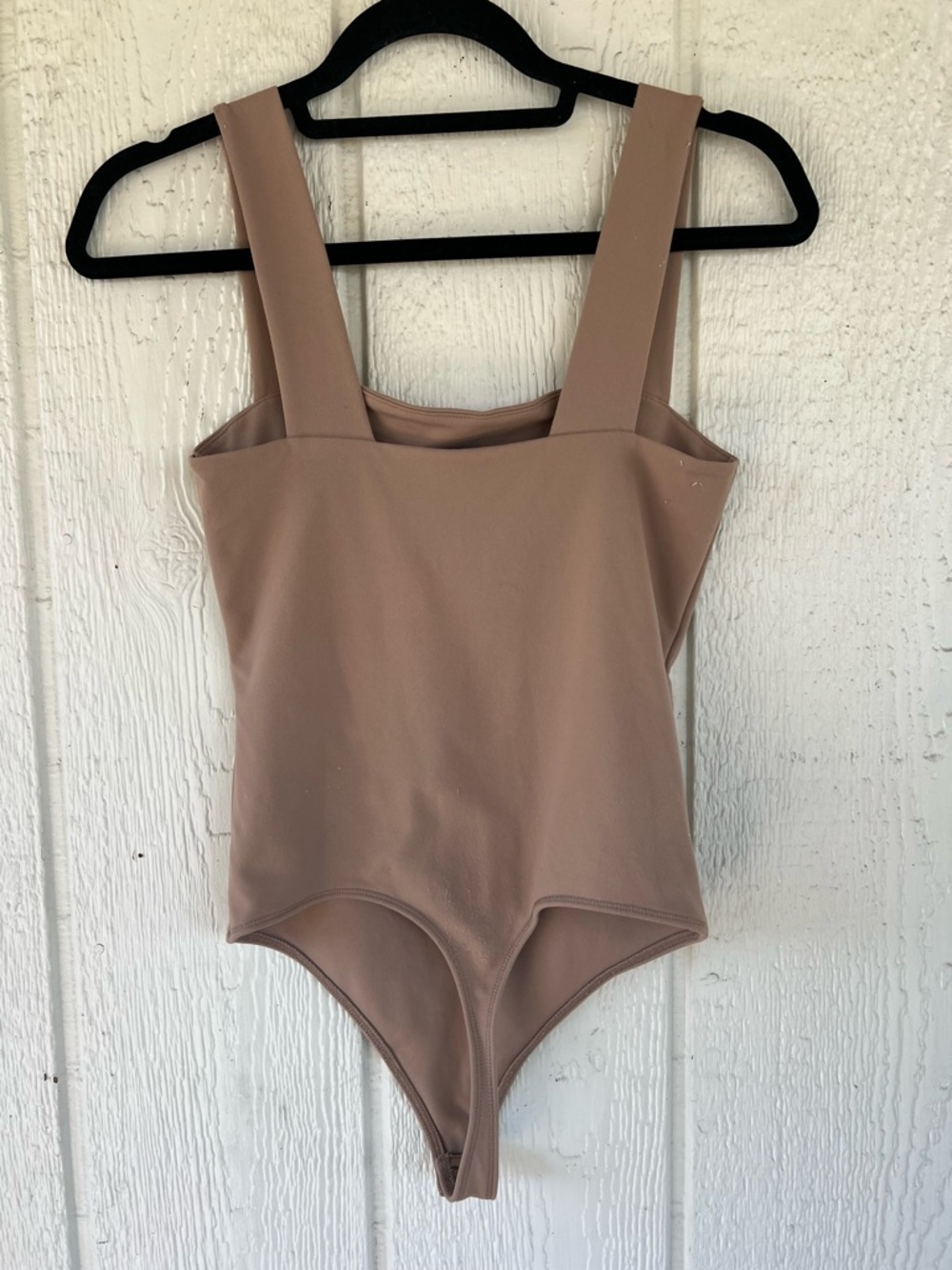 Abercrombie Taupe Square Neck Bodysuit Small Neutral Sleeveless Basic - Picture 4 of 7